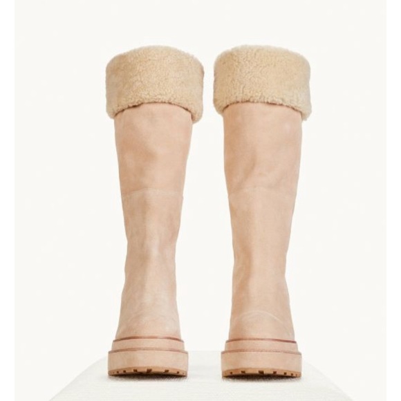 CULT GAIA SOMMAR SUEDE LEATHER/SHEARLING FOLD OVER STYLE BOOTS SIZE EU 39 - Picture 4 of 8